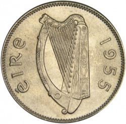 Large Obverse for 6d - 6 Pence 1955 coin
