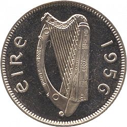Large Obverse for 6d - 6 Pence 1956 coin