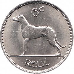 Large Reverse for 6d - 6 Pence 1939 coin
