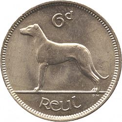 Large Reverse for 6d - 6 Pence 1945 coin