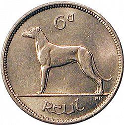Large Reverse for 6d - 6 Pence 1947 coin