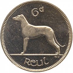 Large Reverse for 6d - 6 Pence 1949 coin