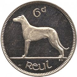 Large Reverse for 6d - 6 Pence 1956 coin