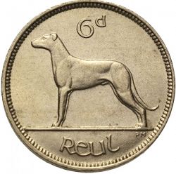 Large Reverse for 6d - 6 Pence 1934 coin