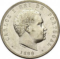 Large Obverse for 1000 Réis ( Dez Tostôes ) 1899 coin