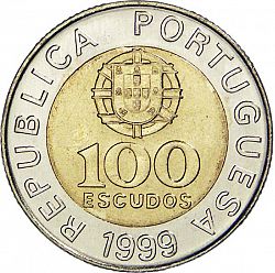 Large Obverse for 100 Escudos 1999 coin