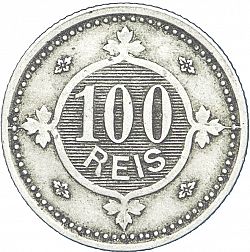 Large Reverse for 100 Réis ( Tostâo ) 1900 coin