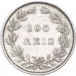 Large Reverse for 100 Réis ( Tostâo ) 1878 coin