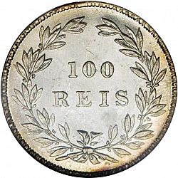 Large Reverse for 100 Réis ( Tostâo ) 1858 coin