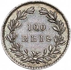 Large Reverse for 100 Réis ( Tostâo ) 1859 coin