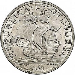 Large Obverse for 10 Escudos 1933 coin
