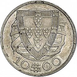 Large Reverse for 10 Escudos 1933 coin