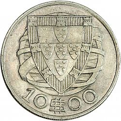 Large Reverse for 10 Escudos 1937 coin