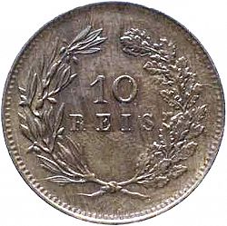 Large Reverse for 10 Réis 1892 coin