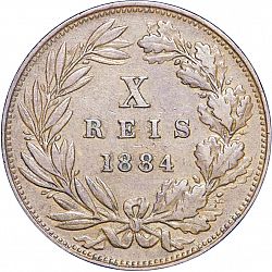 Large Reverse for 10 Réis 1884 coin