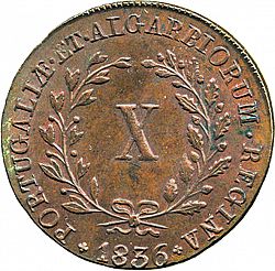 Large Reverse for 10 Réis 1836 coin