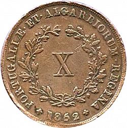 Large Reverse for 10 Réis 1852 coin