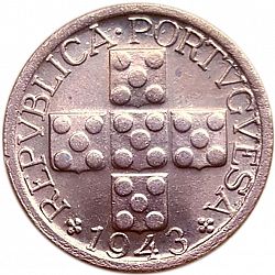 Large Reverse for 10 Centavos 1943 coin