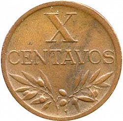 Large Reverse for 10 Centavos 1945 coin