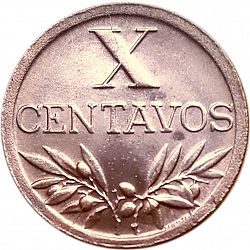 Large Reverse for 10 Centavos 1947 coin