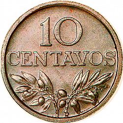 Large Reverse for 10 Centavos 1969 coin