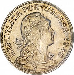 Large Obverse for 1 Escudo 1940 coin
