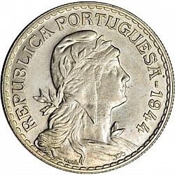 Large Obverse for 1 Escudo 1944 coin