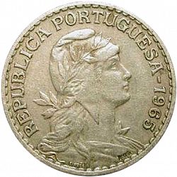 Large Obverse for 1 Escudo 1965 coin