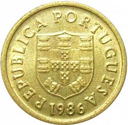 Large Obverse for 1 Escudo 1986 coin