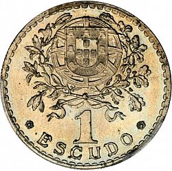 Large Reverse for 1 Escudo 1939 coin