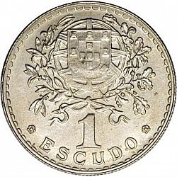 Large Reverse for 1 Escudo 1944 coin