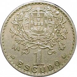 Large Reverse for 1 Escudo 1965 coin