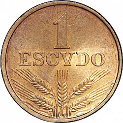 Large Reverse for 1 Escudo 1976 coin