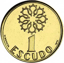Large Reverse for 1 Escudo 2001 coin
