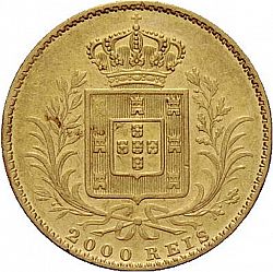Large Reverse for 2000 Réis ( Quinto de  Coroa ) 1866 coin
