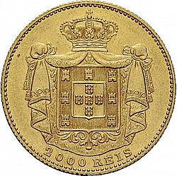 Large Reverse for 2000 Réis ( Quinto de  Coroa ) 1869 coin