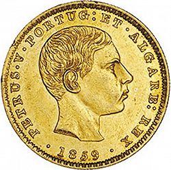 Large Obverse for 2000 Réis ( 1/5 Coroa ) 1859 coin