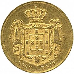 Large Reverse for 2000 Réis ( 1/5 Coroa ) 1857 coin