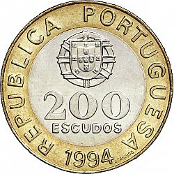 Large Obverse for 200 Escudos 1994 coin