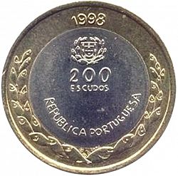 Large Obverse for 200 Escudos 1998 coin