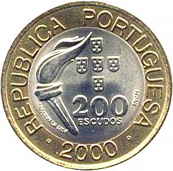 Large Obverse for 200 Escudos 2000 coin