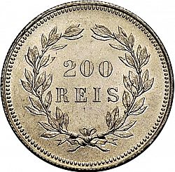 Large Reverse for 200 Réis ( Dois Tostôes ) 1891 coin