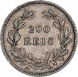 Large Reverse for 200 Réis ( 2 Tostôes ) 1863 coin
