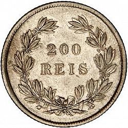 Large Reverse for 200 Réis ( 2 Tostôes ) 1855 coin