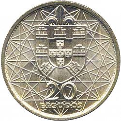 Large Obverse for 20 Escudos 1966 coin
