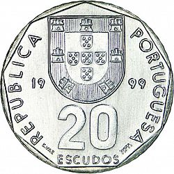 Large Obverse for 20 Escudos 1999 coin