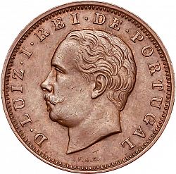 Large Obverse for 20 Réis ( Vintém ) 1882 coin
