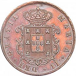 Large Obverse for 20 Réis ( Vintém ) 1850 coin