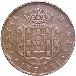 Large Obverse for 20 Réis ( Vintém ) 1851 coin