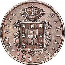 Large Obverse for 20 Réis ( Vintém ) 1852 coin